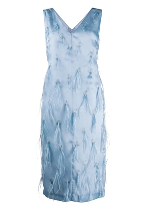 PUCCI feather embroidery midi dress - Blue