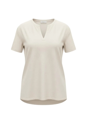Roberto Collina split-neck short-sleeve T-shirt - Neutrals