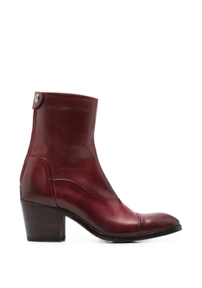 Alberto Fasciani rear-zip ankle boots - Red