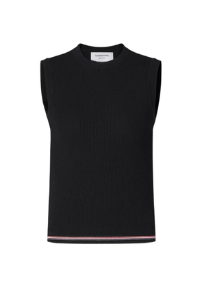 Thom Browne RWB stripe ribbed top - Black