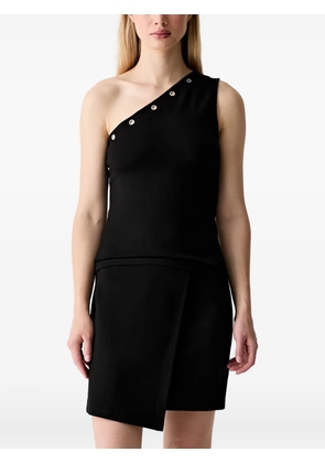 Karl Lagerfeld Jeans eyelet-embellished one-shoulder top - Black