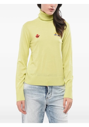 DSQUARED2 embroidered turtleneck sweater - Yellow