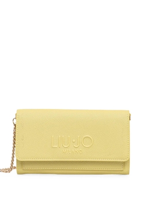 LIU JO mini logo-embossed chain wallet - Yellow