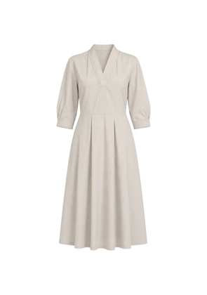 Liviana Conti Madeleine pleated V-neck dress - Neutrals