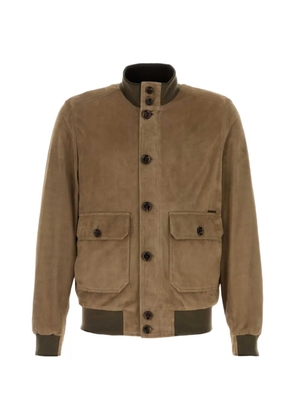 Moorer button-up bomber jacket - Brown