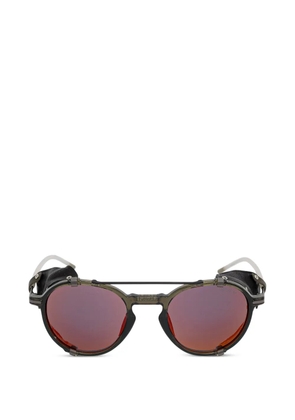 Julbo Eyewear Legacy round-frame leather-trim sunglasses - Grey