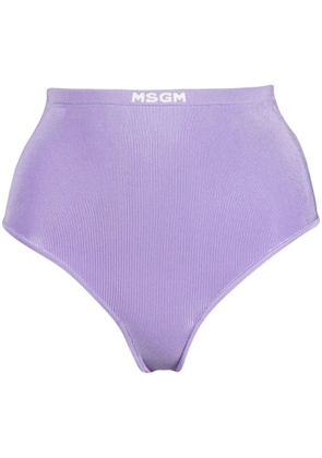 MSGM intarsia-logo briefs - Purple