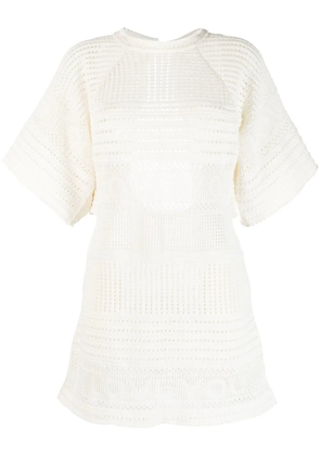 Stella McCartney I Love You crochet-knit minidress - White