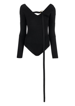 Ferragamo V-neck knitted bodysuit - Black