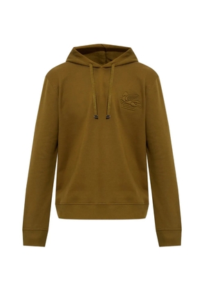 ETRO Pegaso-embroidered drawstring hoodie - Brown