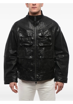 Neil Barrett multi-pocket leather jacket - Black