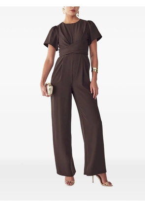 ST MRLO twist-detail short-sleeve jumpsuit - Brown