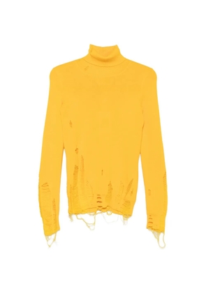MM6 Maison Margiela distressed roll-neck sweater - Yellow