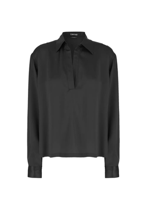 TOM FORD v-neck silk blouse - Black