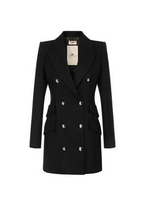 Elisabetta Franchi coat in double layer crêpe fabric - Black