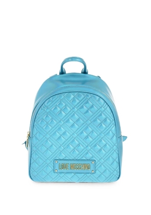 Moschino quilted laminated backpack - Blue