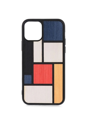 Wood'd geometric-pattern Tableau iPhone 11 Pro case - Black