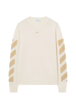 Off-White Diag fuzzy-knit sweater - Neutrals