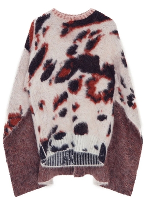 Stella McCartney Appaloosa Pony patterned-jacquard cape jumper - Neutrals