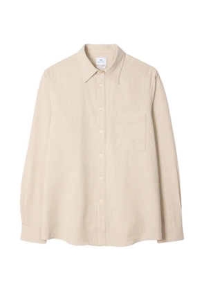 PS Paul Smith regular-fit taupe textured-stripe shirt - Neutrals
