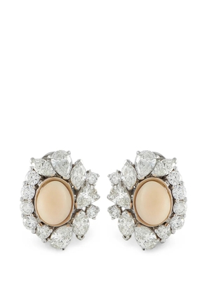 LB Exclusive pearl and diamond clip-on earrings - Silver