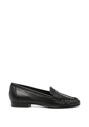 Aeyde Aldous ruched penny-slot loafers - Black