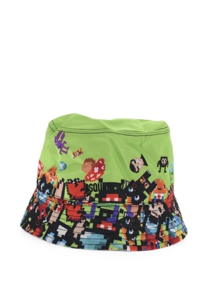 DSQUARED2 logo-embroidered graphic-print bucket hat - Green