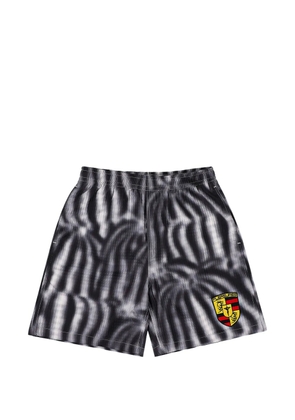 Pleasures marble-pattern shorts - Black