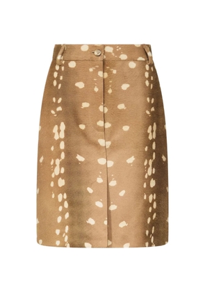 LouLou de Saison Mica deer-print pony-effect mid skirt - Brown