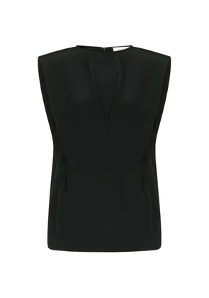 LouLou de Saison Cory darted structured-shoulder blouse - Black
