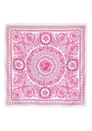 Versace floral-print silk scarf - White