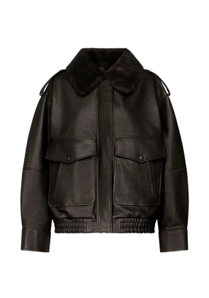 LouLou de Saison Russo shearling-collar leather jacket - Brown