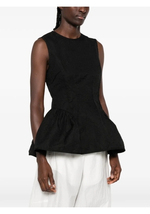 Cecilie Bahnsen cloqué-effect peplum top - Black