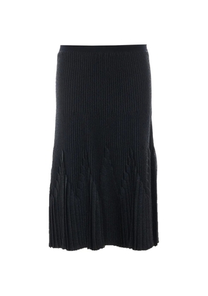 Elisabetta Franchi pleated knitted midi skirt - Black