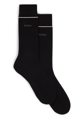 BOSS intarsia-knit logo socks - Black
