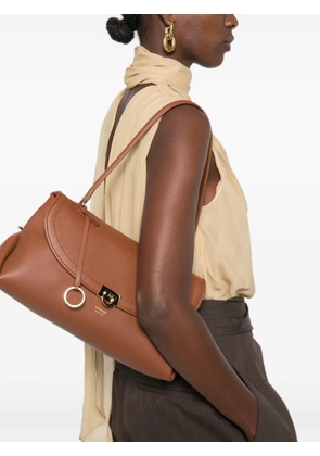 Ferragamo Gancini pebbled leather tote bag - Brown