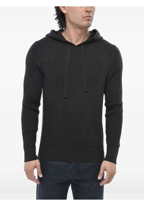 Paolo Pecora ribbed-knit hoodie - Grey