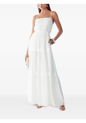 ST MRLO pleated tiered maxi dress - White