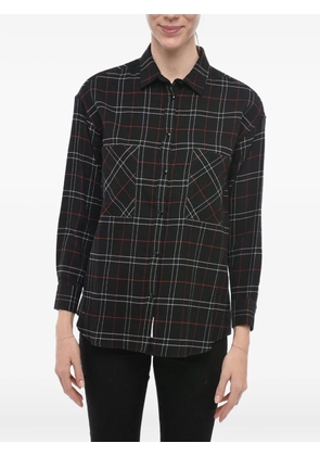 Woolrich tartan-print flannel black blouse