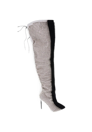 Philipp Plein studded lace-up over-the-knee boots - White