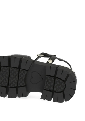Moschino logo-print leather sandals - Black