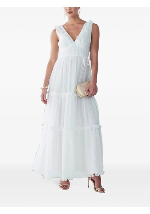 ST MRLO ruffled tiered maxi dress - White