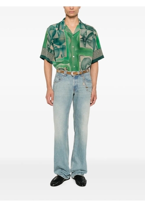 Versace Greca-print Medusa-head shirt - Green