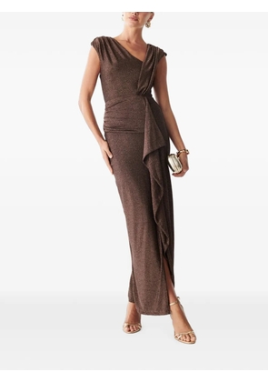 BWLDR ruffled-embellishment maxi dress - Brown
