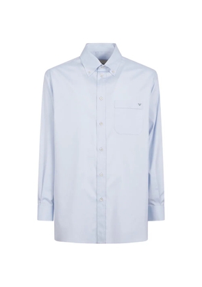 Valentino Garavani VGold-plaque pocket shirt - Blue