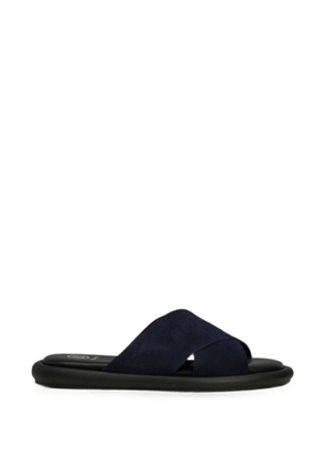 BOGNER crossover-strap logo-embossed slides - Blue