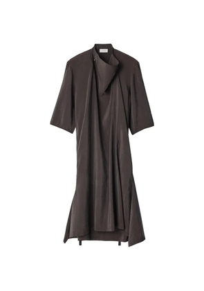 LEMAIRE soft-collar dress in dry silk - Brown