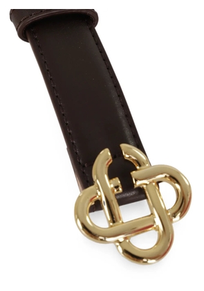 Casablanca monogram leather buckle belt - Brown