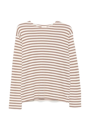 Closed striped long-sleeve T-shirt - Neutrals