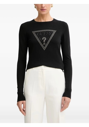 GUESS USA logo-embroidered T-shirt - Black